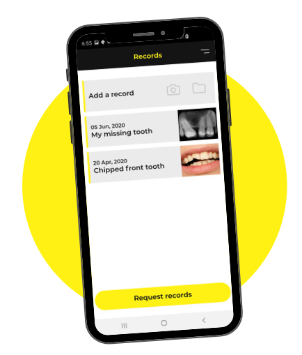 maintain dental record on airsmile app