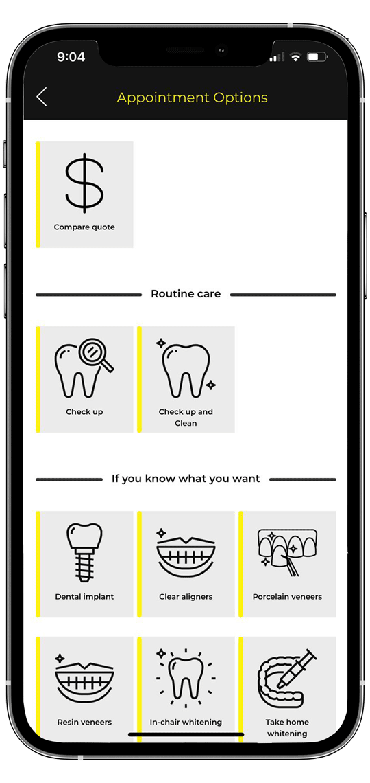 dental-treatments-icons-on-mobile-screen
